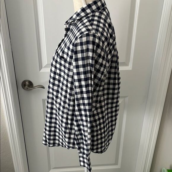 J.Crew Black  and White Plaid Shirt - Picture 5 of 8
